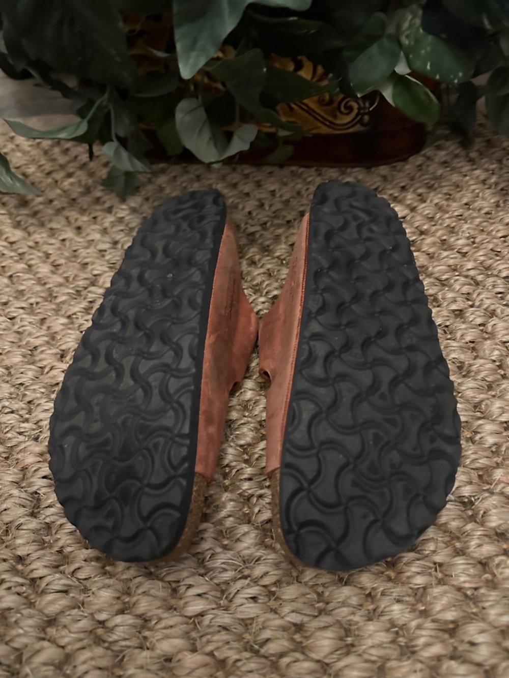 Birkenstock Brown Leather Double-Buckle Slide Sandals - Picture 4 of 12